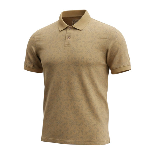 Anchor & Harbour Tonal Floral Unisex Polo (Mustard Gold) - Size L