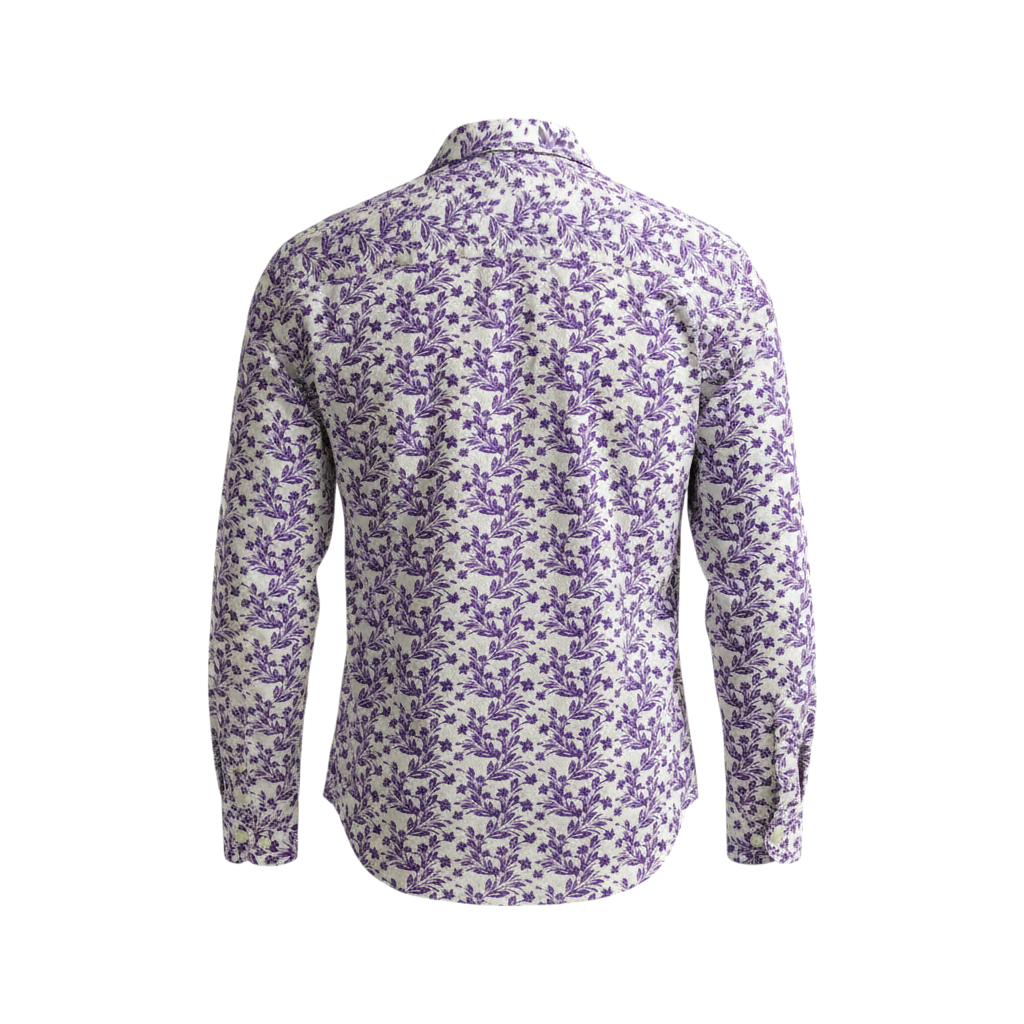 Boys' Purple Floral Print Long Sleeve Shirt (Age 1-2)