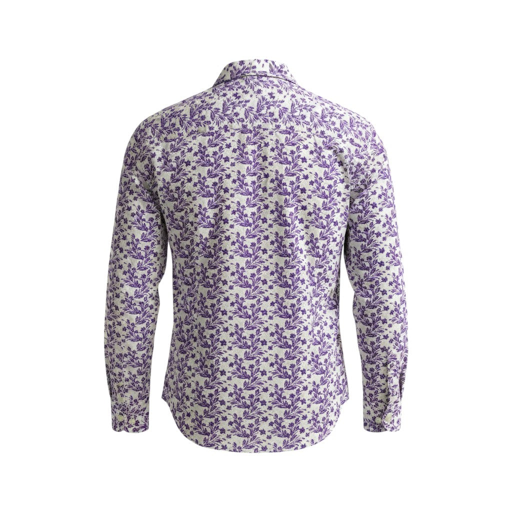 Boys Purple Floral Long Sleeve Shirt