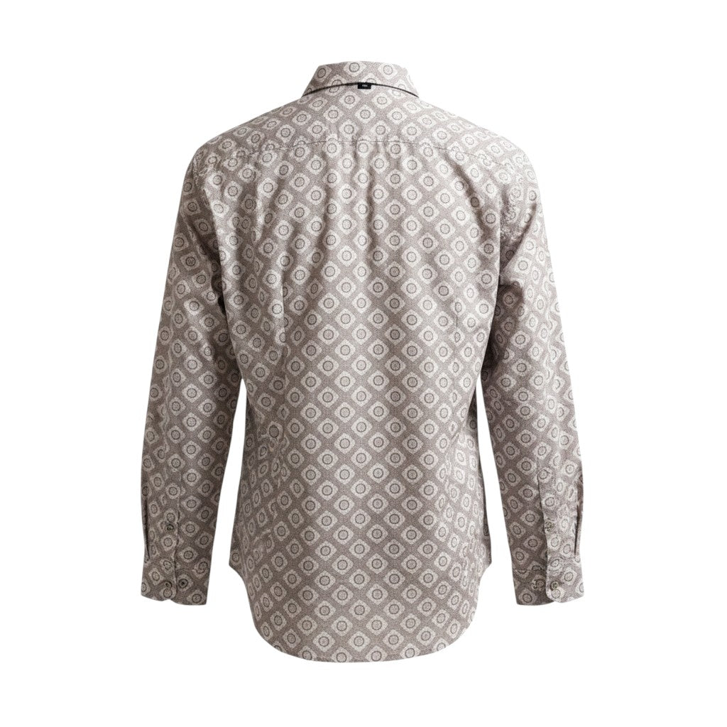 Boys Grey Medallion Print Shirt