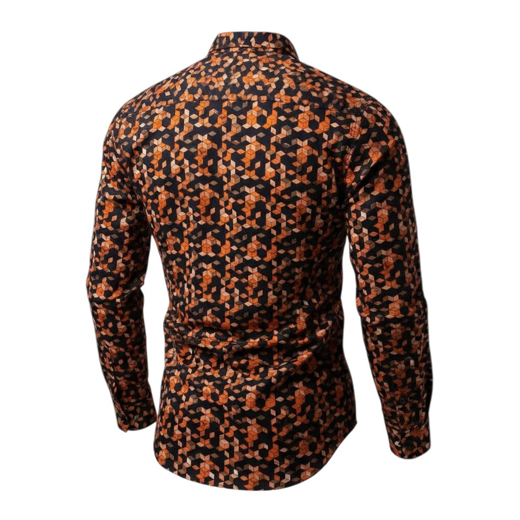 Boys Orange Hex Geometric Shirt