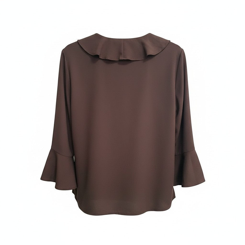 Espresso Ruffle-Front Top