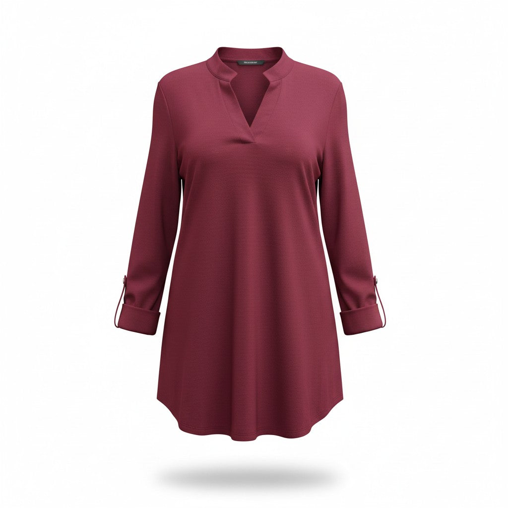 Deep Garnet V-Neck Tunic