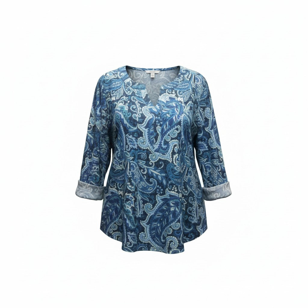 Midnight Blue Paisley Tunic