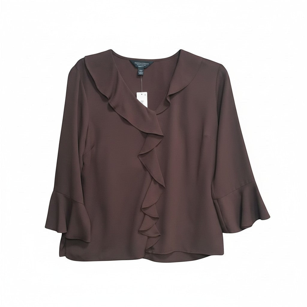 Espresso Ruffle-Front Top