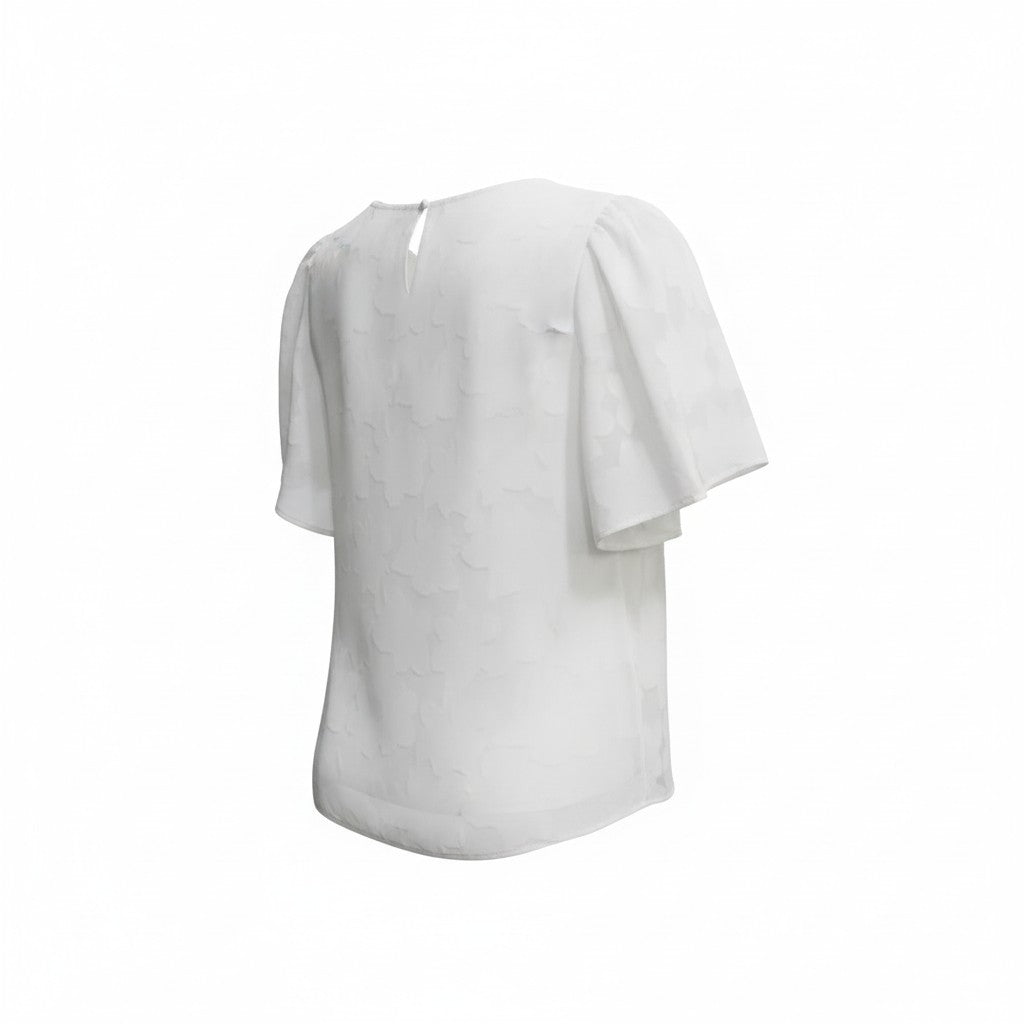 Snow White Flutter-Sleeve Top