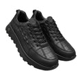 Men's Black Full Croc-Texture Low-Top Sneakers - product shot