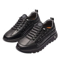 Men's Black Croc-Texture Chunky Low-Top Sneakers - product shot