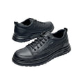 Men's Black Flame Embossed Leather Low-Top Sneakers - product shot