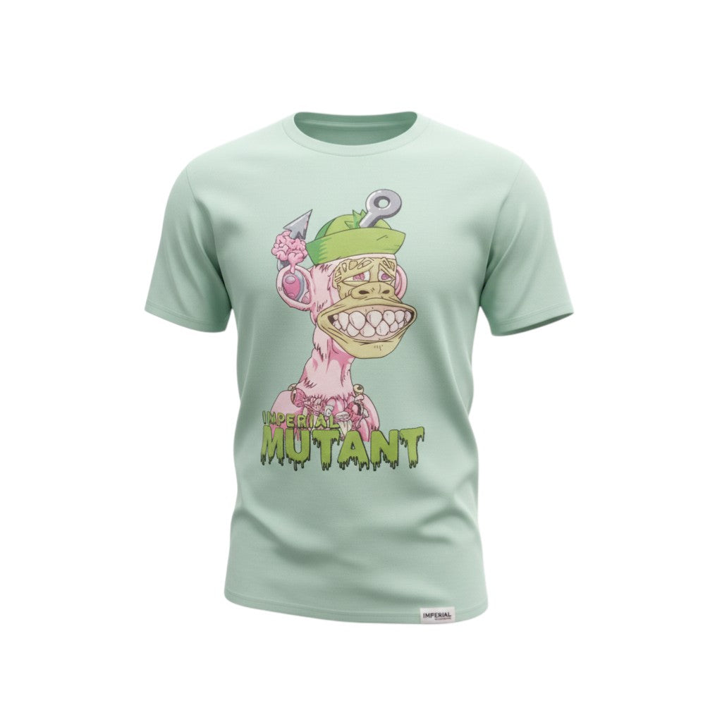 Imperial "Mutant Ape" Unisex Graphic Tee (Mint Green) - Size L