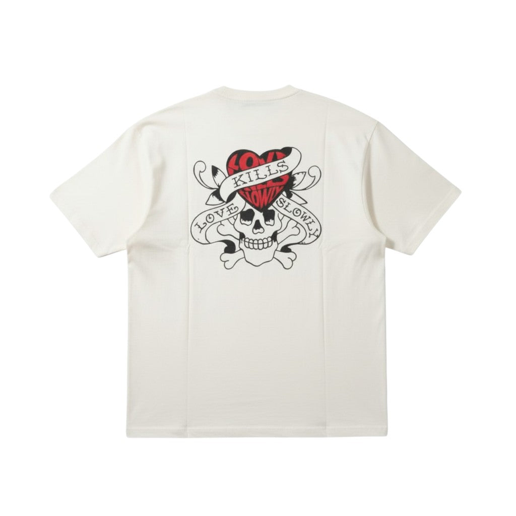 Ed Hardy Inspired "Love Kills Slowly" Unisex Graphic Tee (Off-White) - Size XL