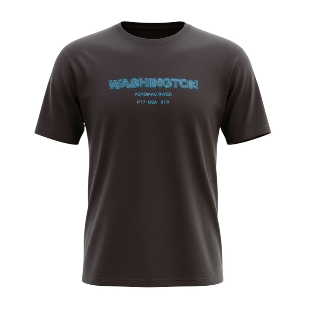 Washington "Potomac River" Graphic Unisex Tee (Dark Grey) - Size L