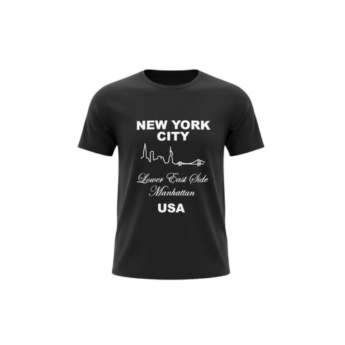 New York City Skyline Unisex Graphic Tee (Black) - Size XL