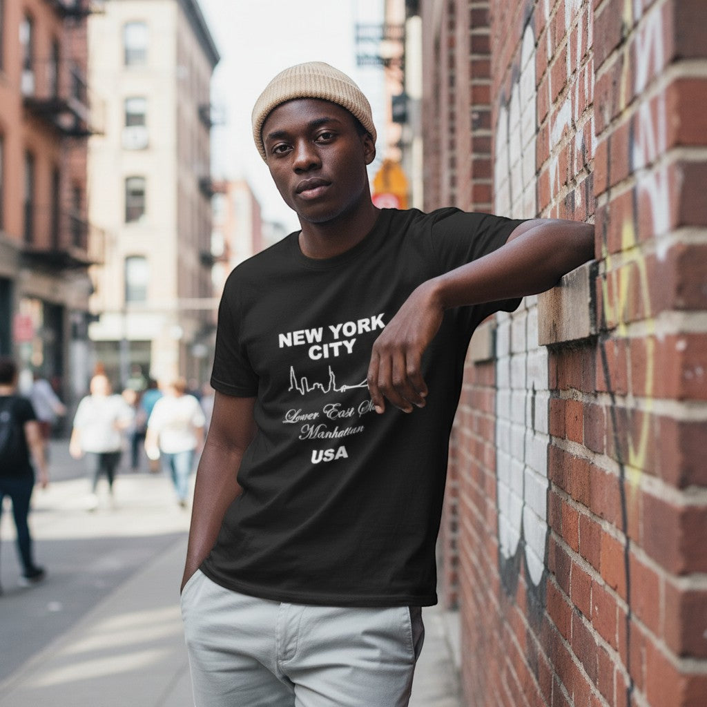 New York City Skyline Unisex Graphic Tee (Black) - Size XL