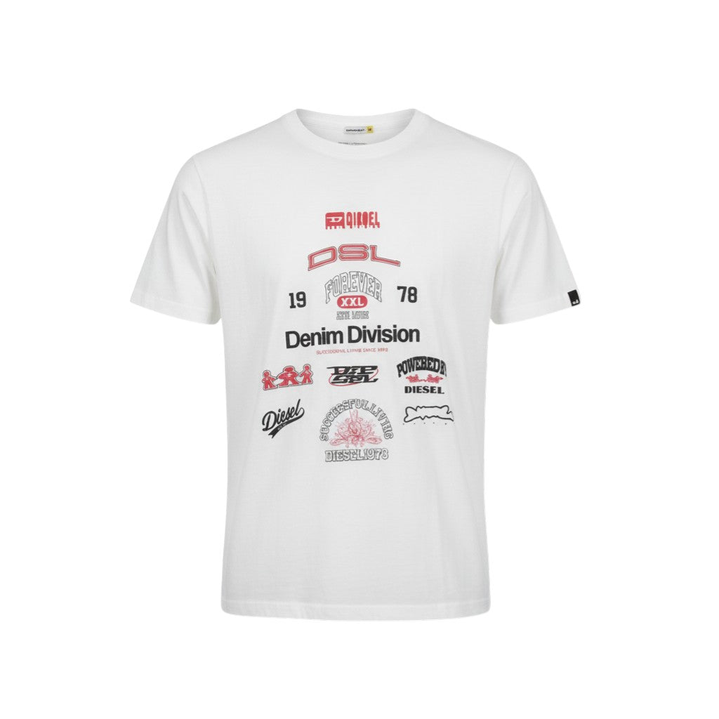 Diesel "Denim Division" Heritage Graphic Unisex Tee (White) - Size L