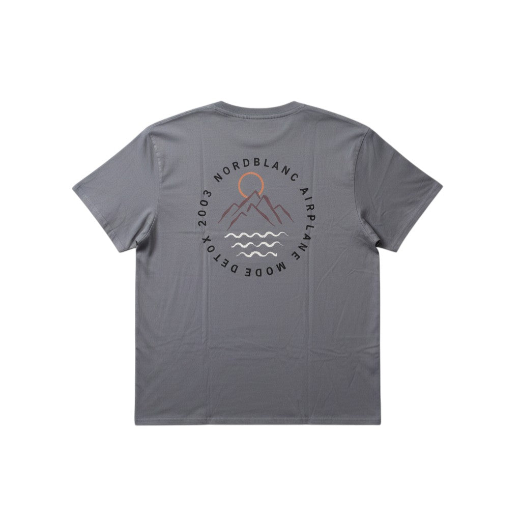 Nordblanc "Airplane Mode Detox" Unisex Graphic Tee (Steel Grey) - Size XL