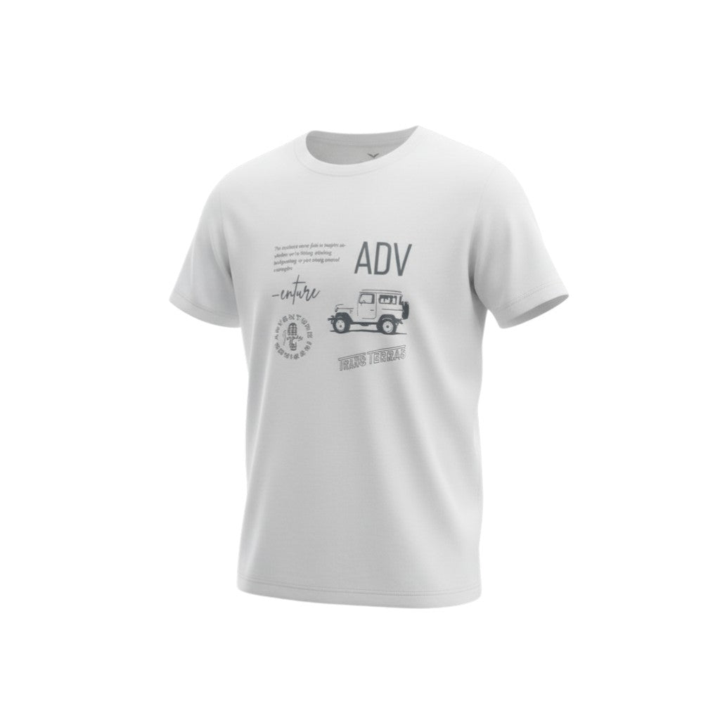 "Adventure Inspire" Off-Road Unisex Graphic Tee (White) - Size M