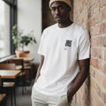 "New Dimension" Abstract Graphic Unisex Tee (White) - Size XL