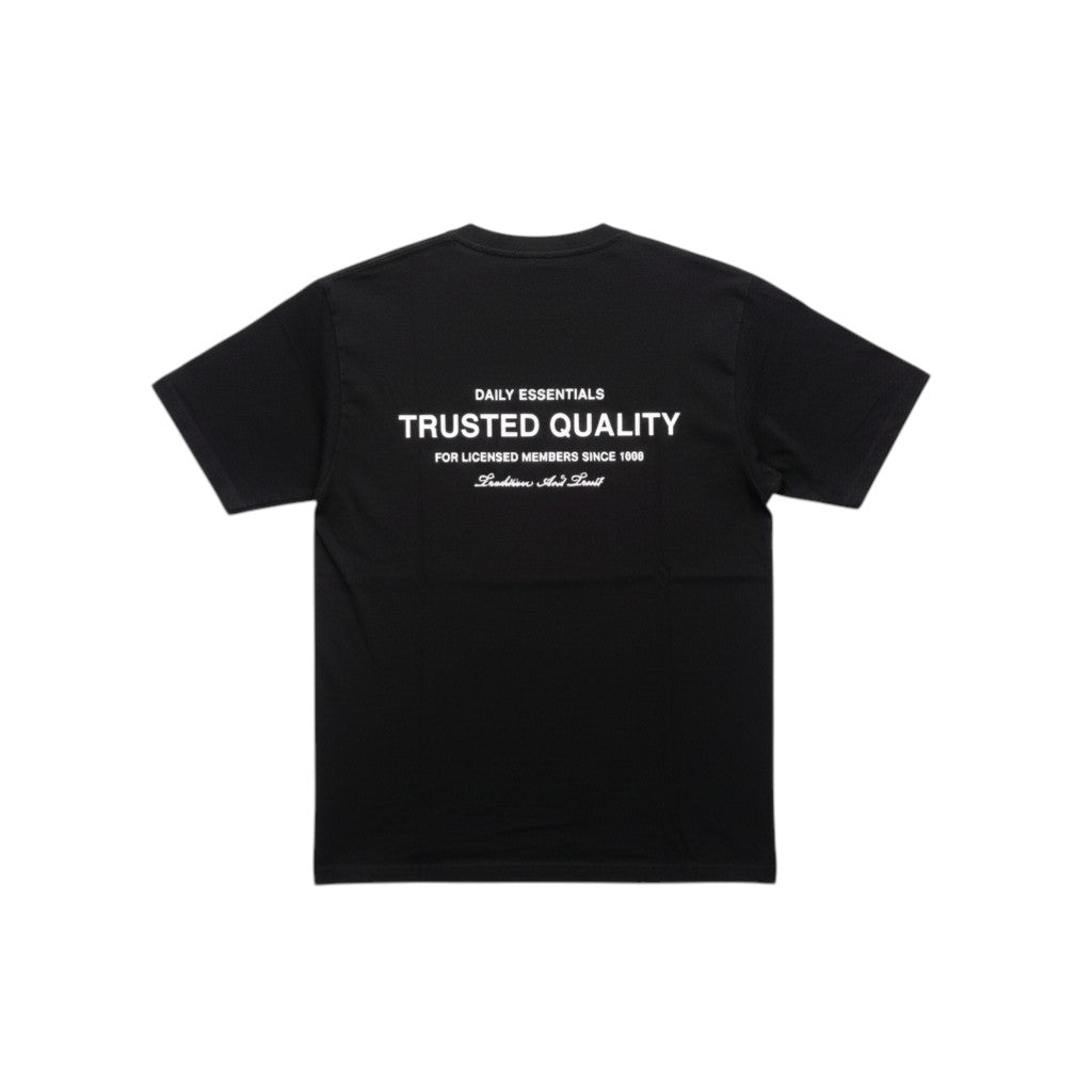 "Trusted Quality" Daily Essentials Unisex Graphic Tee (Black) - Size XL