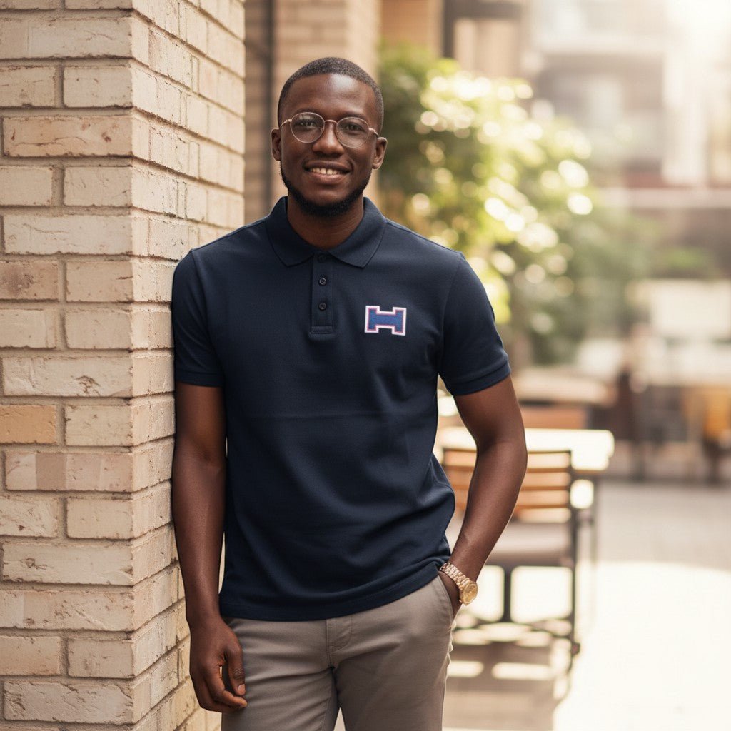 Varsity "H" Essential Unisex Polo (Navy Blue) - Size L