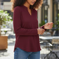 Deep Garnet V-Neck Tunic