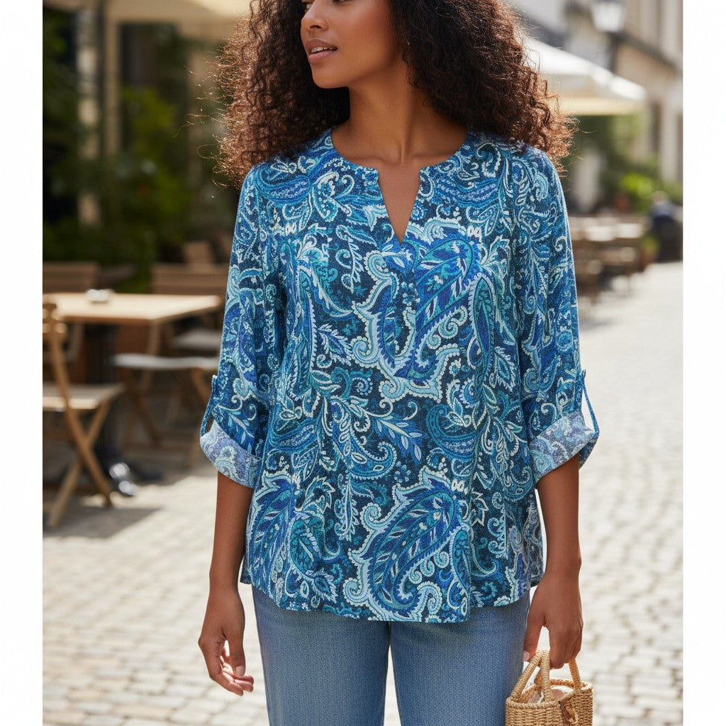 Midnight Blue Paisley Tunic