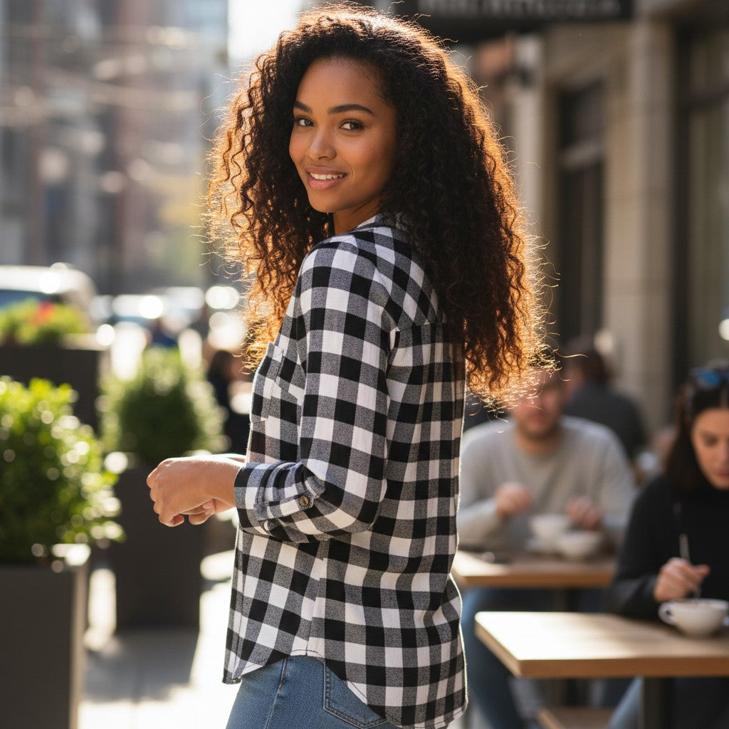 Monochrome Buffalo Plaid Shirt