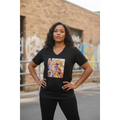 Premium V-Neck Anime Graphic Tee | Unisex Classic Black (Size XL)