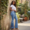 Shein Jeans: Floral Flare Bootcut