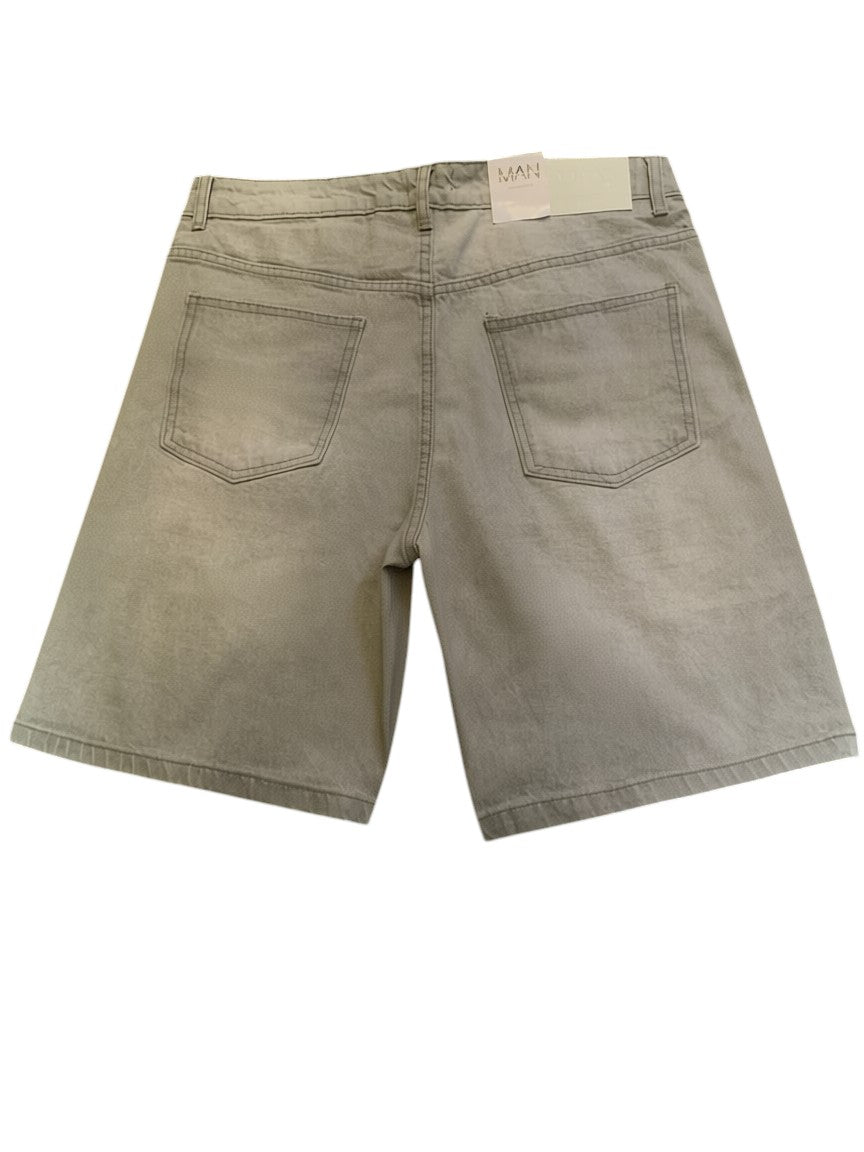 Urban Grey Slim-Fit Denim Shorts