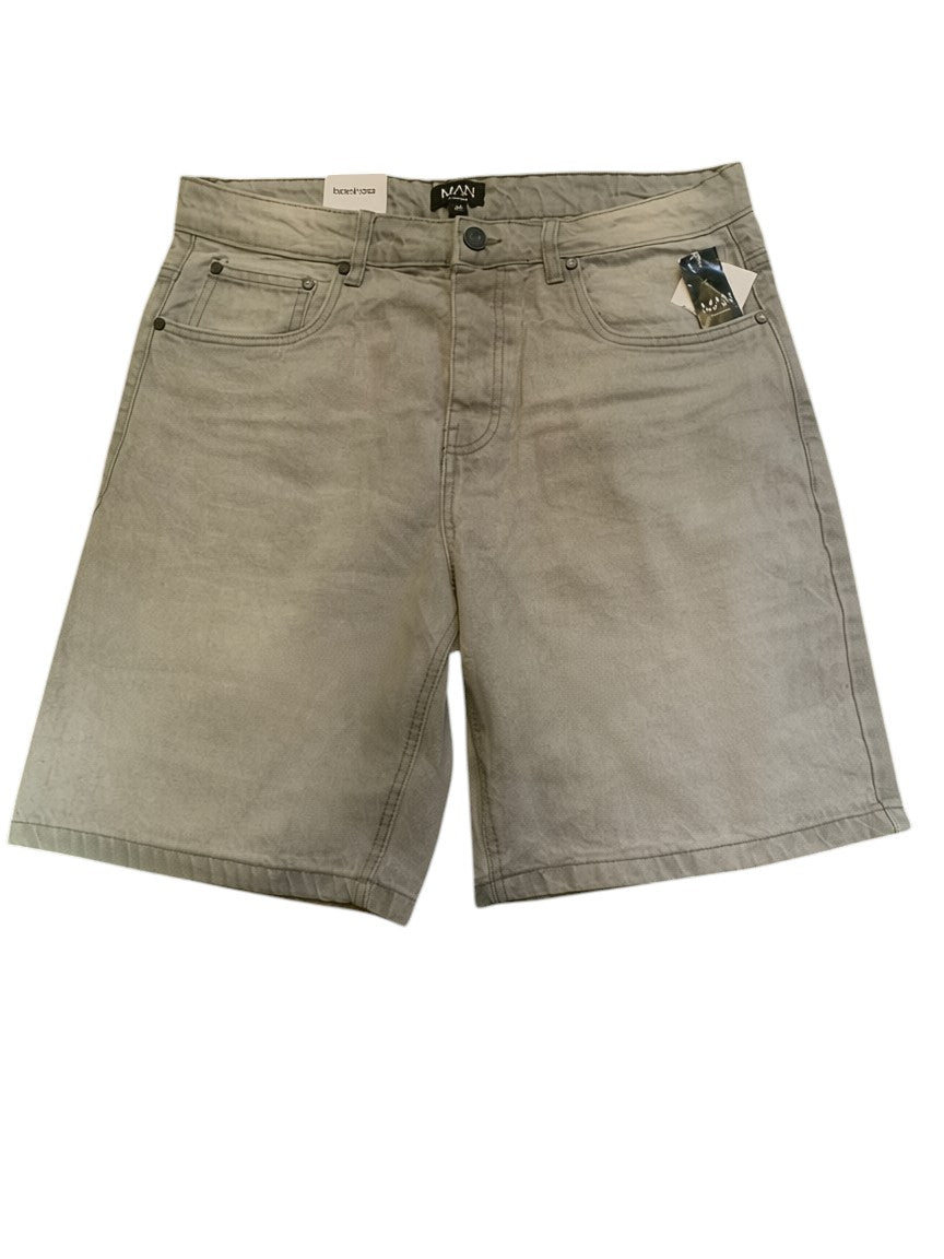 Urban Grey Slim-Fit Denim Shorts