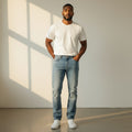 Classic Light Wash Straight-Leg Denim