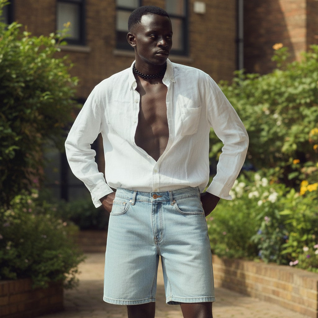 Summer Vibe Light-Blue Denim Shorts