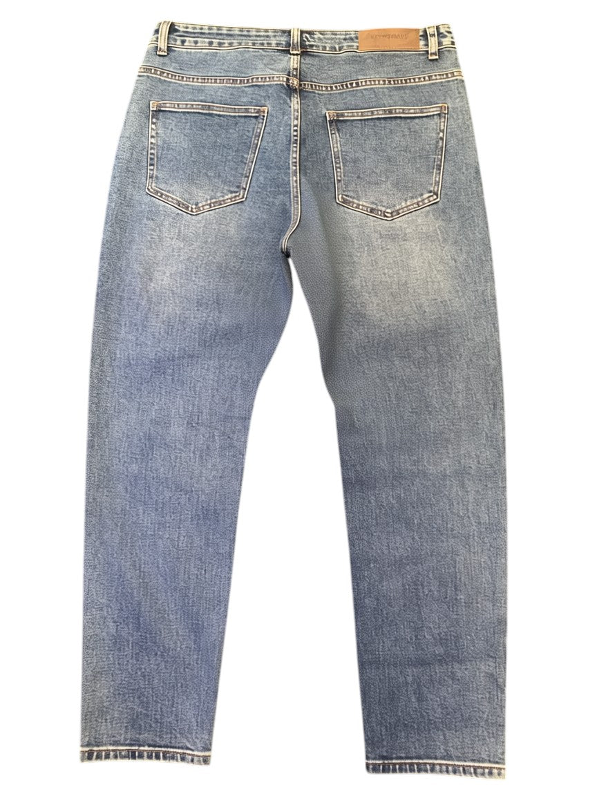 Premium Azure Blue Tapered Denim