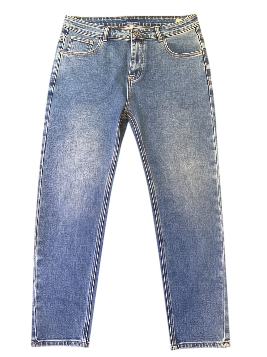 Premium Azure Blue Tapered Denim