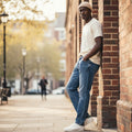 Premium Azure Blue Tapered Denim