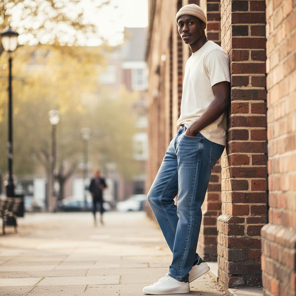 Premium Azure Blue Tapered Denim