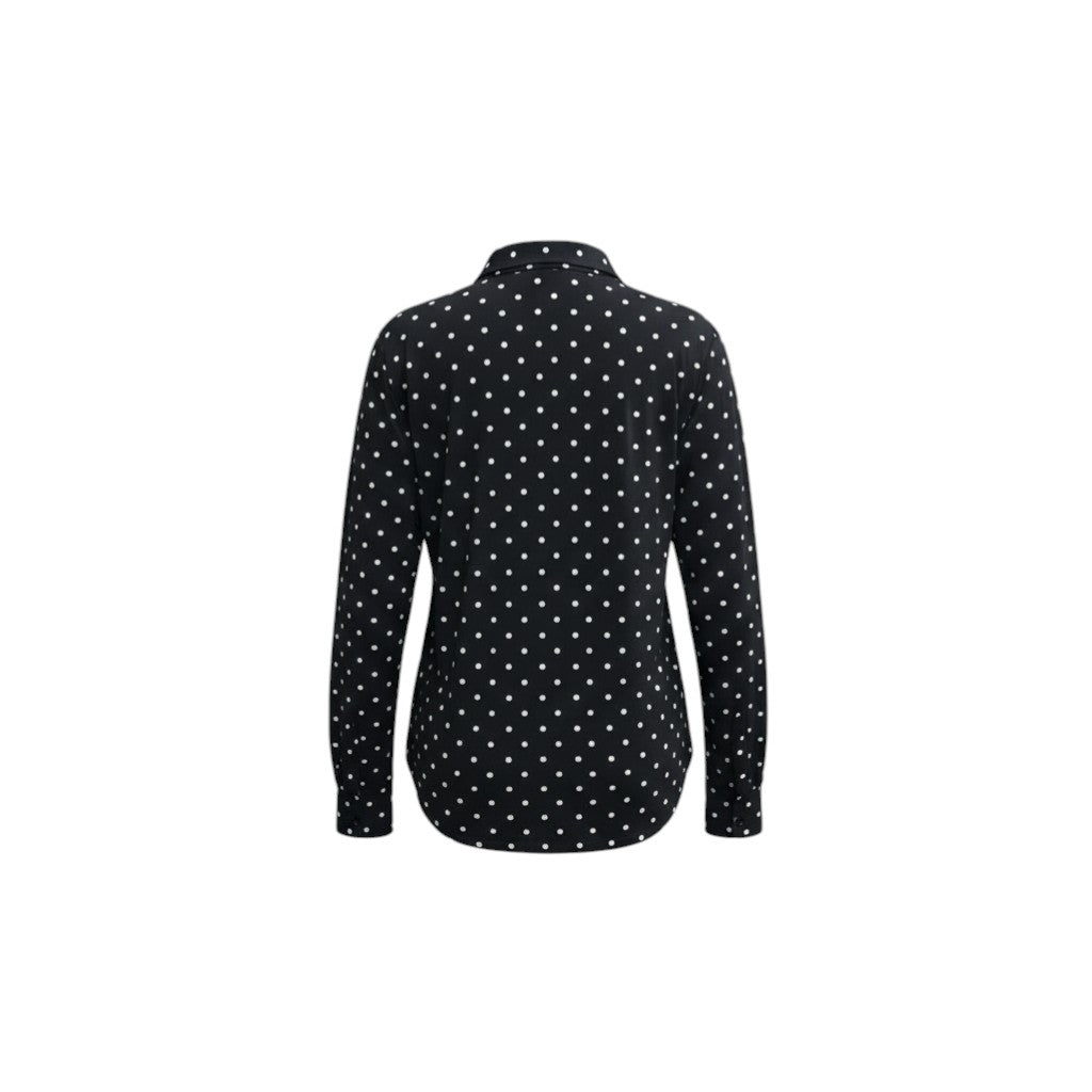 Classic Polka Dot V-Neck Lycra Top (Black & White) -� Size XL
