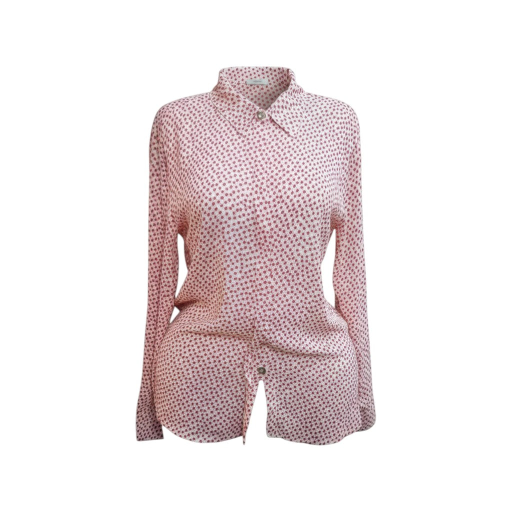 Starry Night Chiffon Button-Down Shirt (Cream/Red) -� Size S