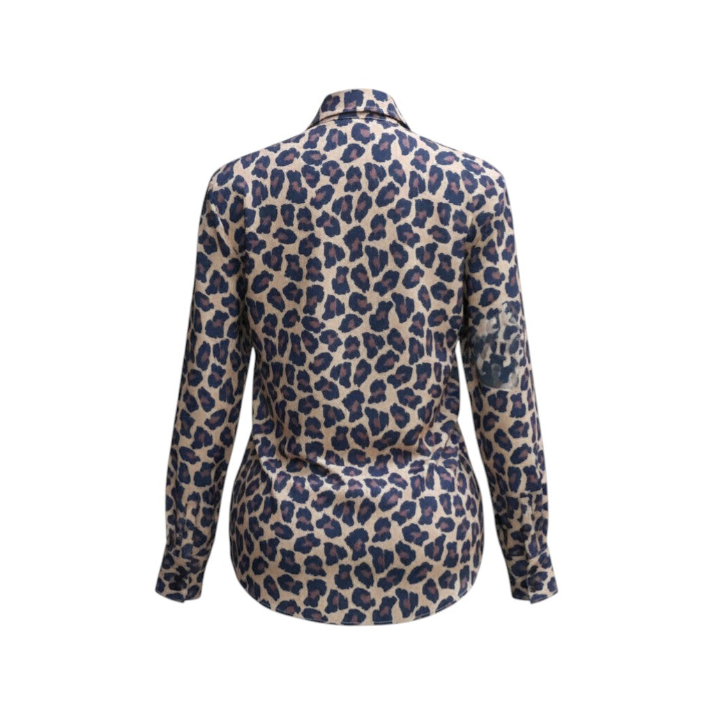 Serengeti Classic Leopard Chiffon Shirt (Tan/Cocoa) -� Size S