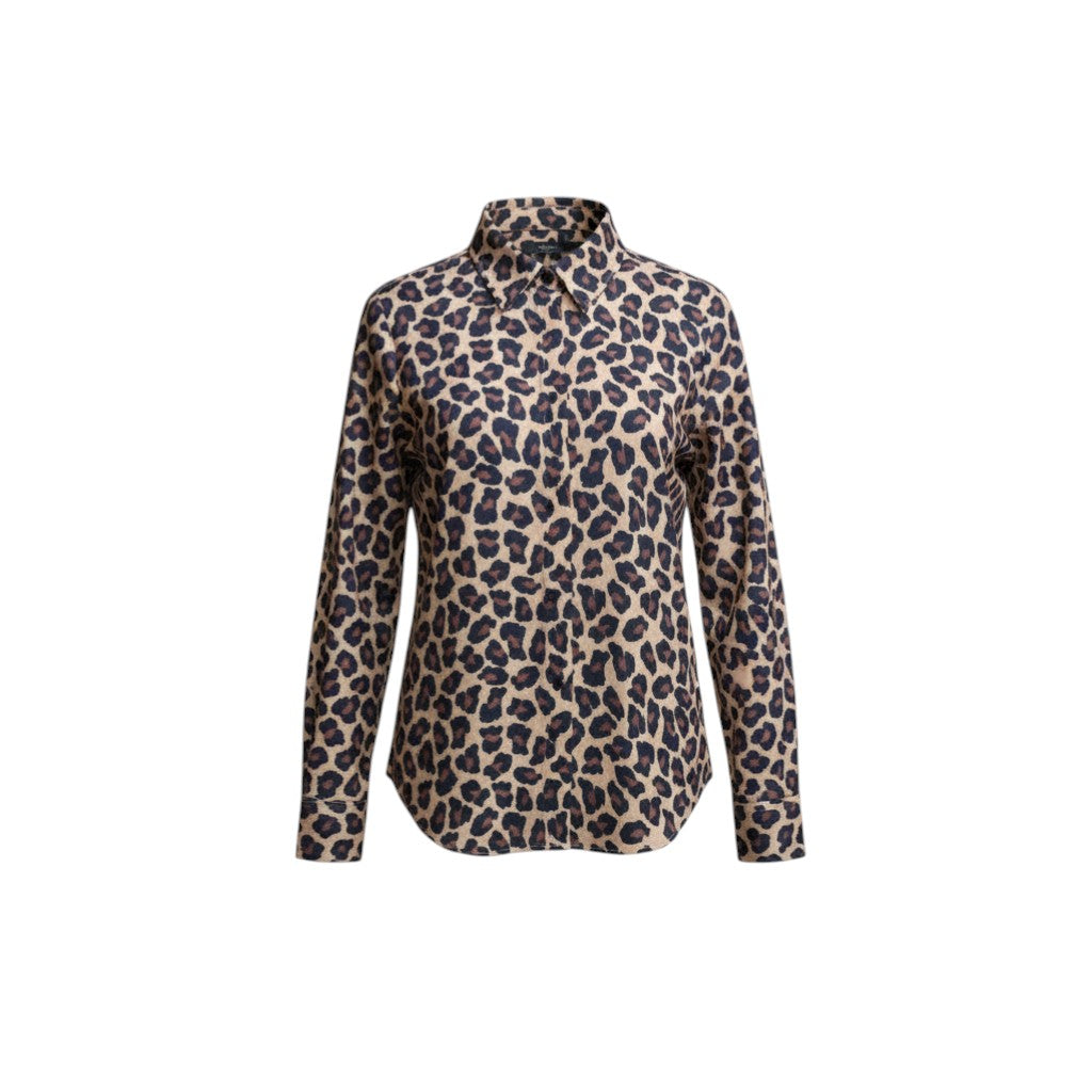 Serengeti Classic Leopard Chiffon Shirt (Tan/Cocoa) -� Size S