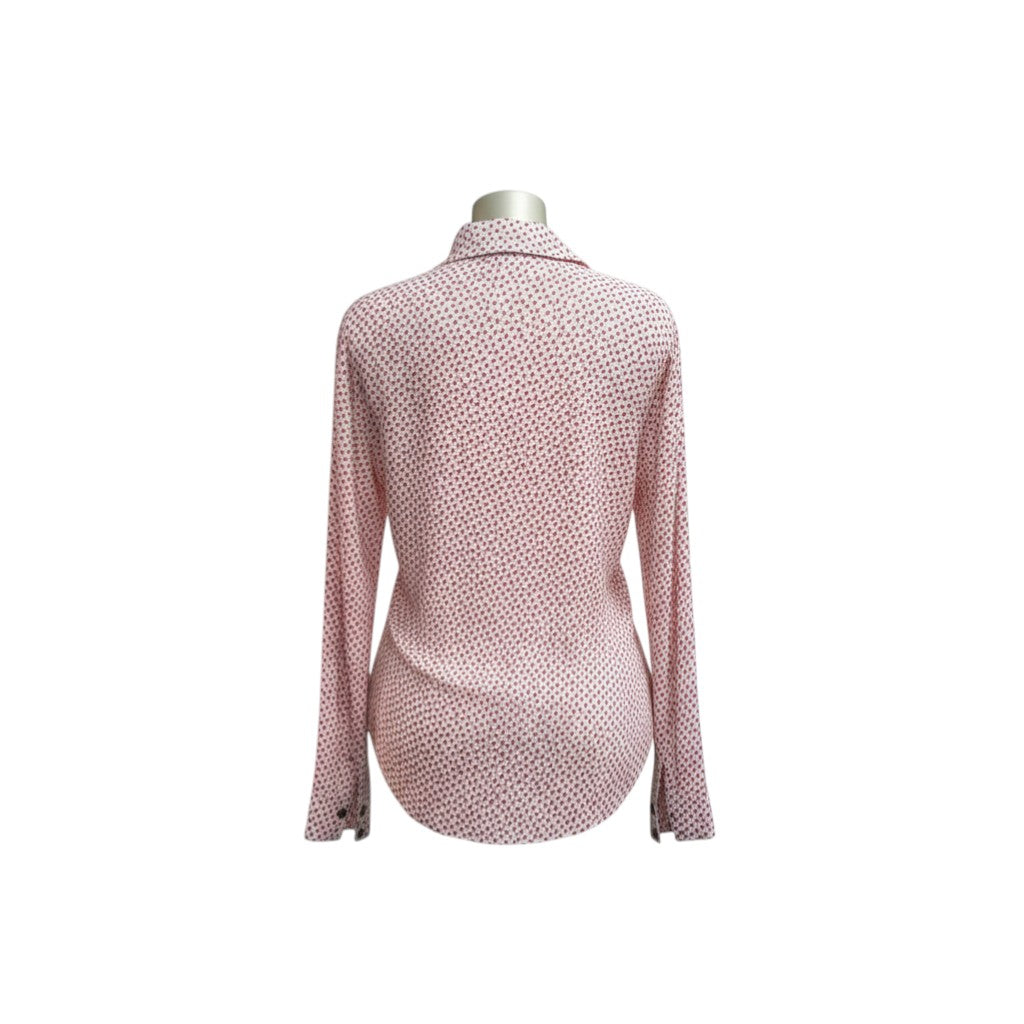 Starry Night Chiffon Button-Down Shirt (Cream/Red) -� Size S