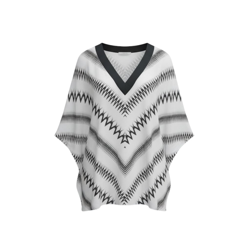Monochrome Chevron Butterfly Top (Black & White) -� Free Size