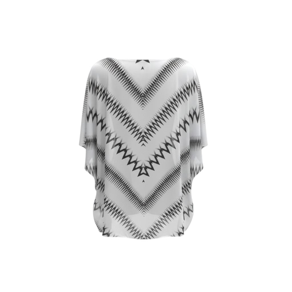 Monochrome Chevron Butterfly Top (Black & White) -� Free Size