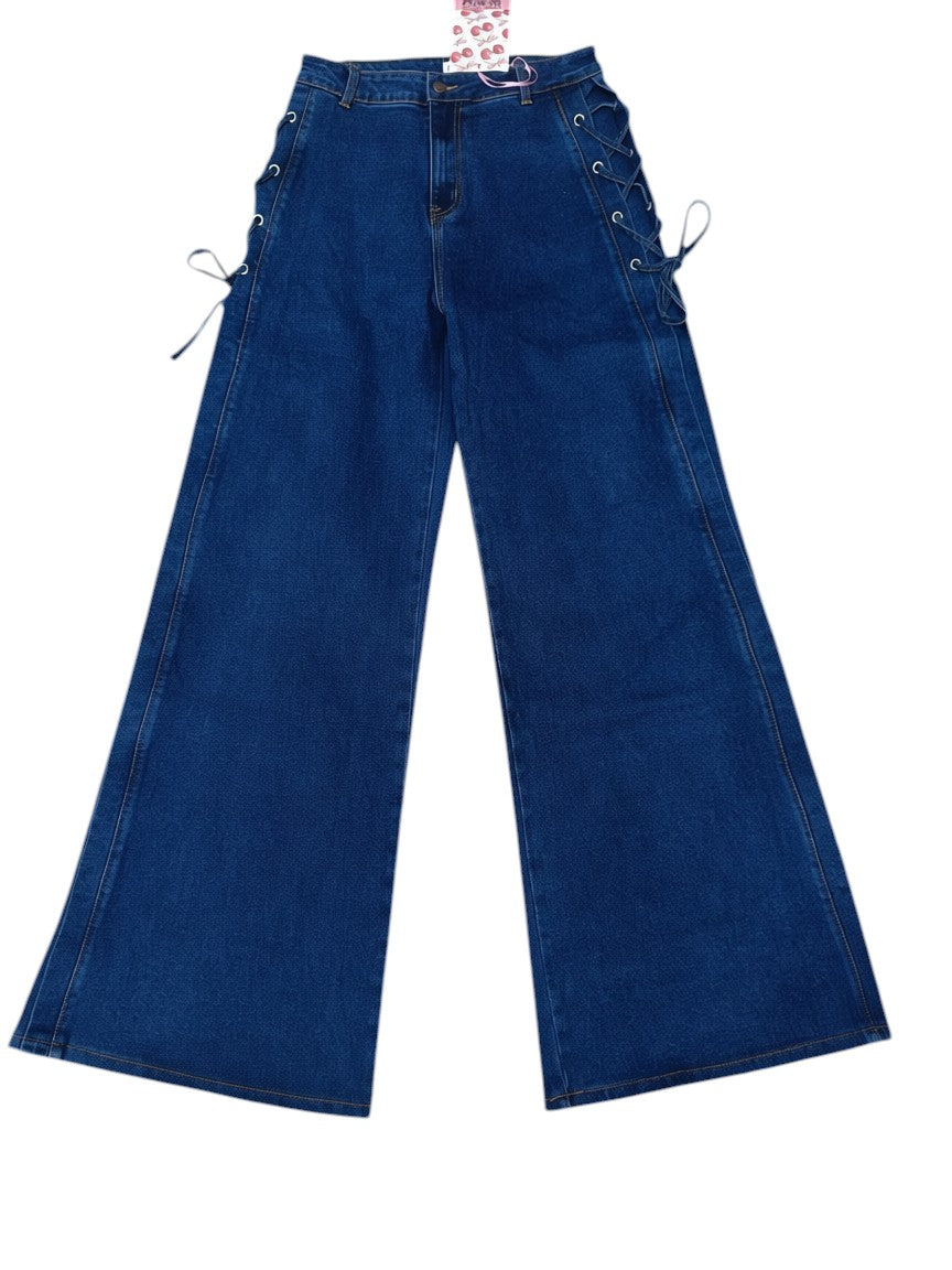 Love Soho Side-Rope Wide Leg Denim