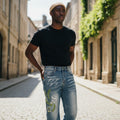 Meadow-Stitch Flare Jeans