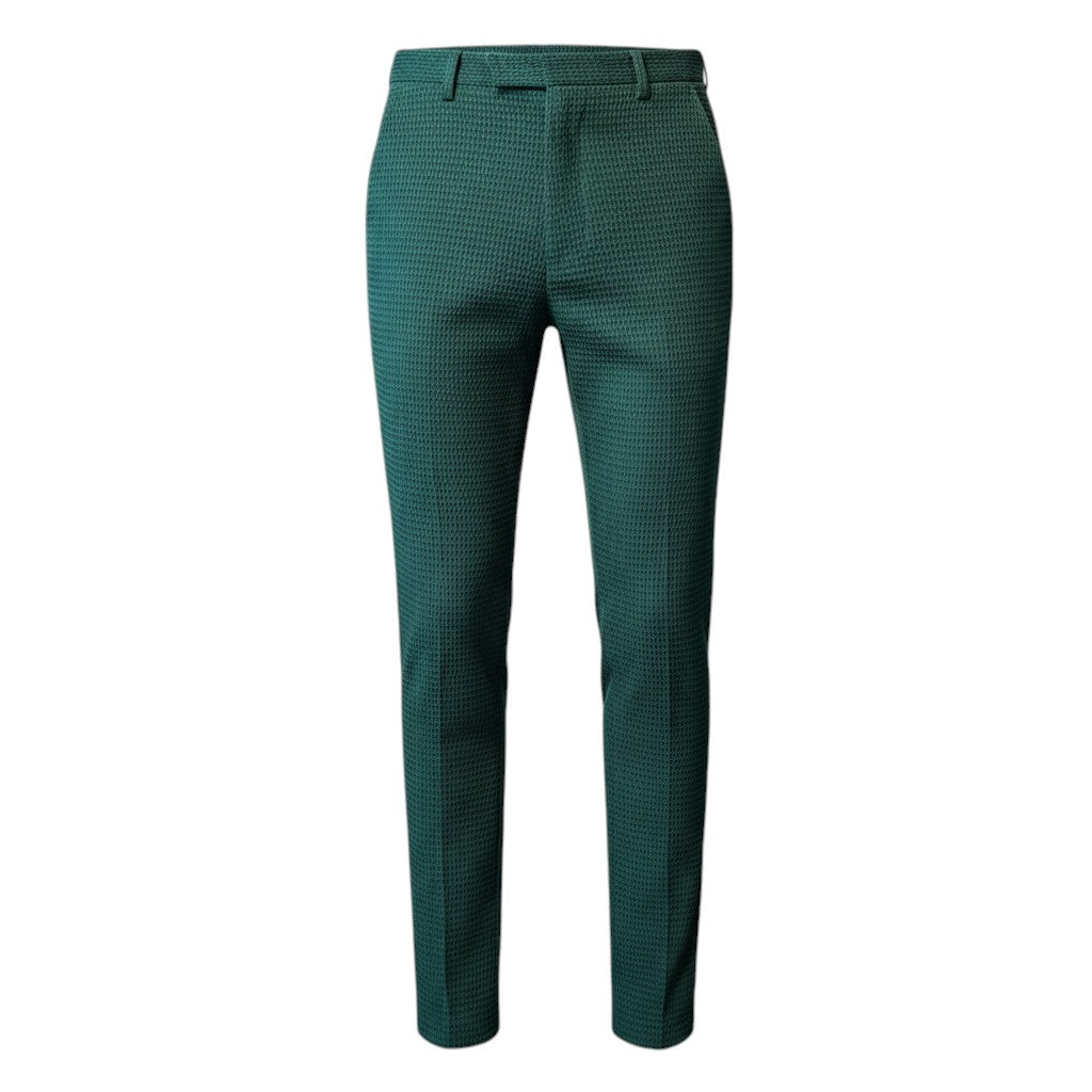 Green Honeycomb-Weave Pant Trouser