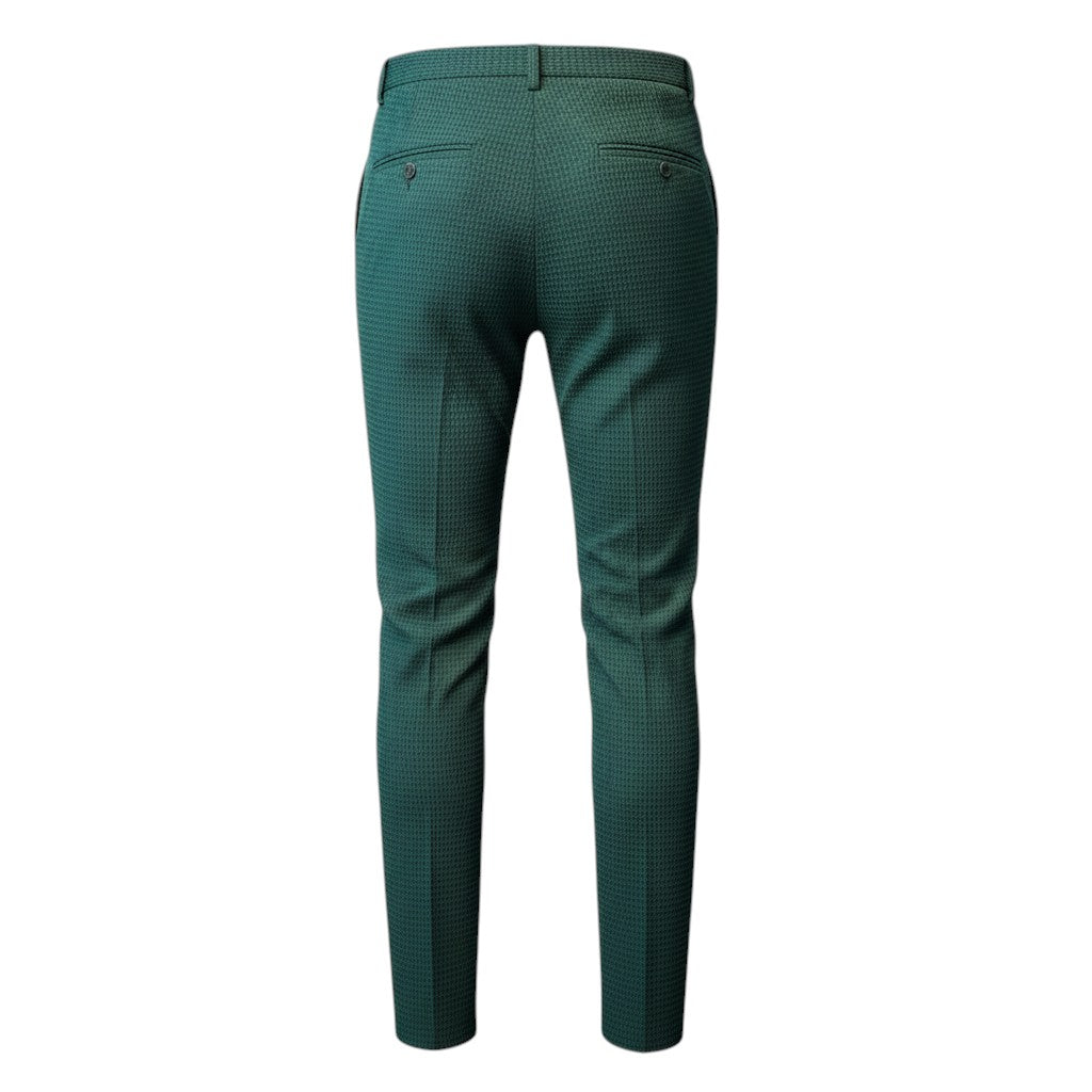 Green Honeycomb-Weave Pant Trouser