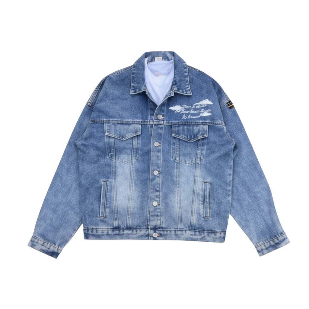 Nimbus Graphic Denim Set of 2: Elevate Your Co-ord - Blue