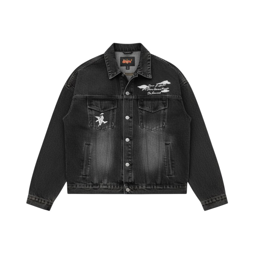 Nimbus Graphic Denim Set of 2: Elevate Your Co-ord - Black